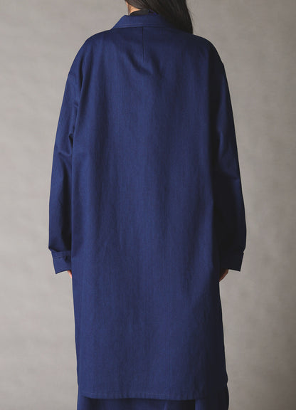 COTTON INDIGO TWILL SHIRT JACKET