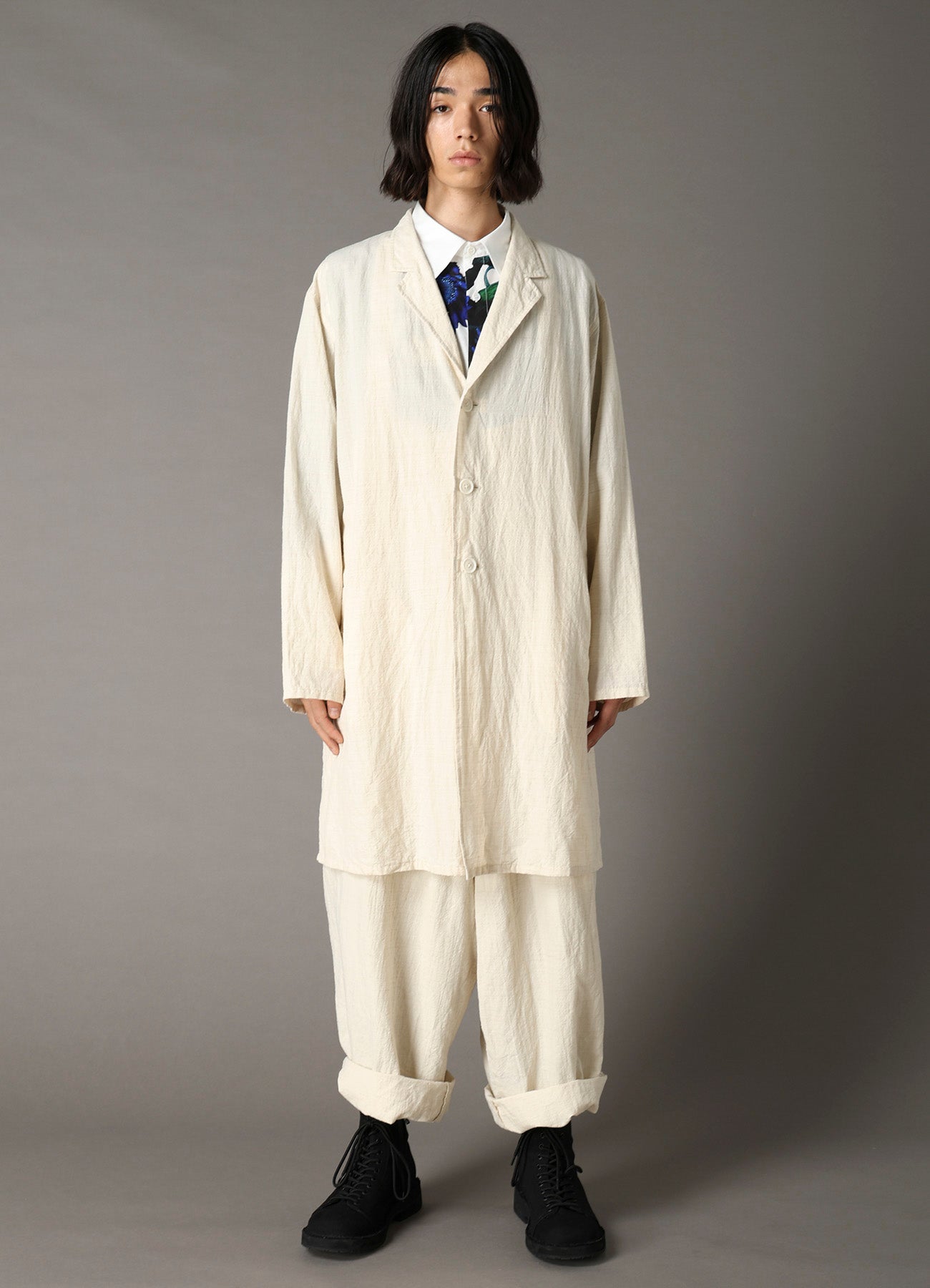 COTTON WOOL FLAX BROAD SHIRT JACKET