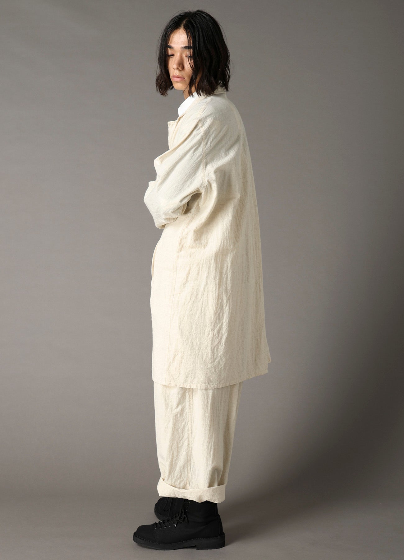 COTTON WOOL FLAX BROAD SHIRT JACKET