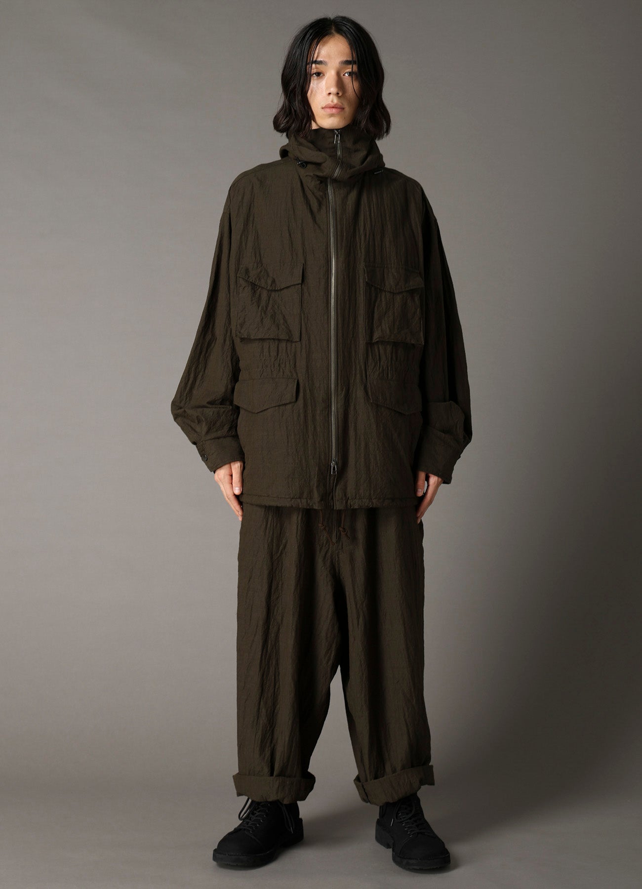 archive Yohji Yamamoto フーディー COTTON WOOL FLAX BROAD MOUNTAIN HOODIE – THE SHOP YOHJI YAMAMOTO