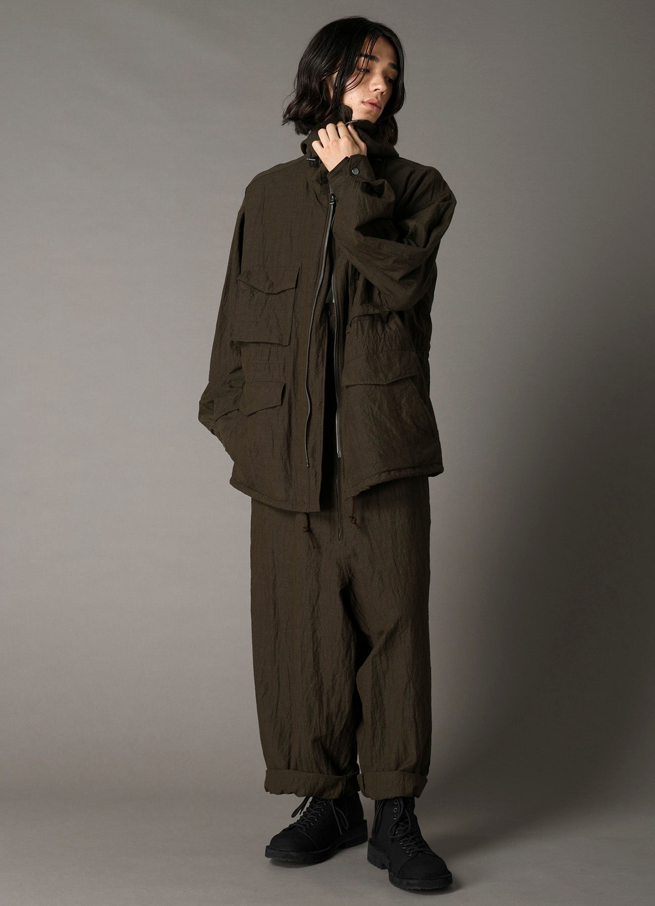 COTTON WOOL FLAX BROAD MOUNTAIN HOODIE