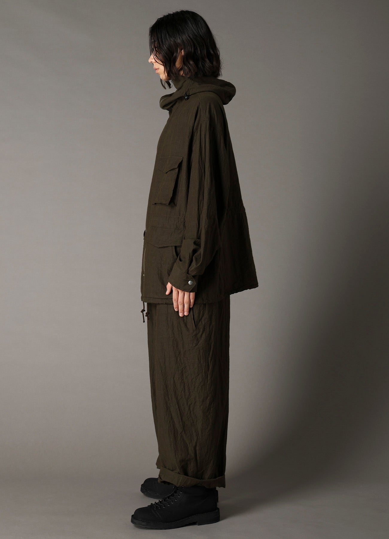 COTTON WOOL FLAX BROAD MOUNTAIN HOODIE