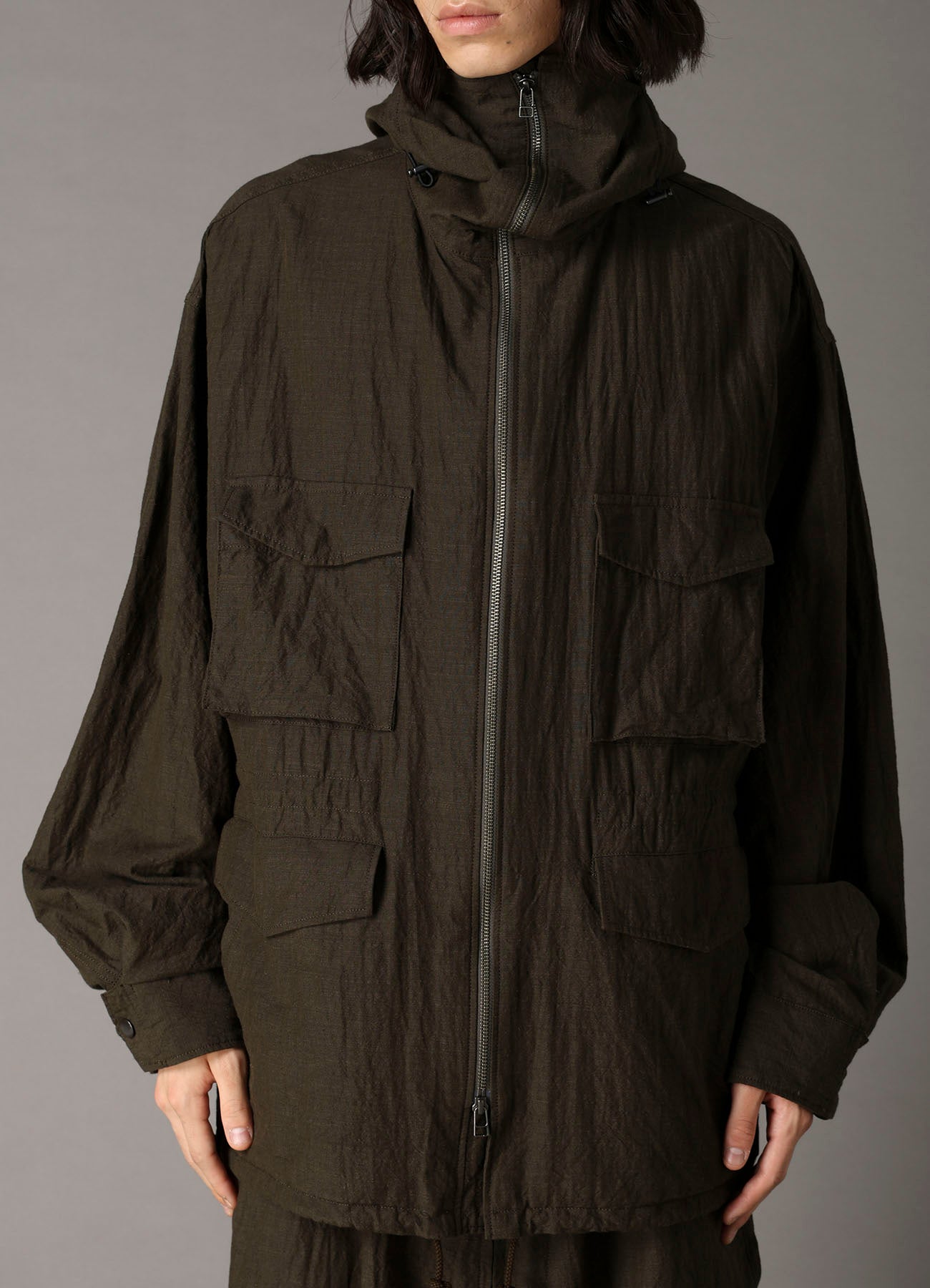 COTTON WOOL FLAX BROAD MOUNTAIN HOODIE