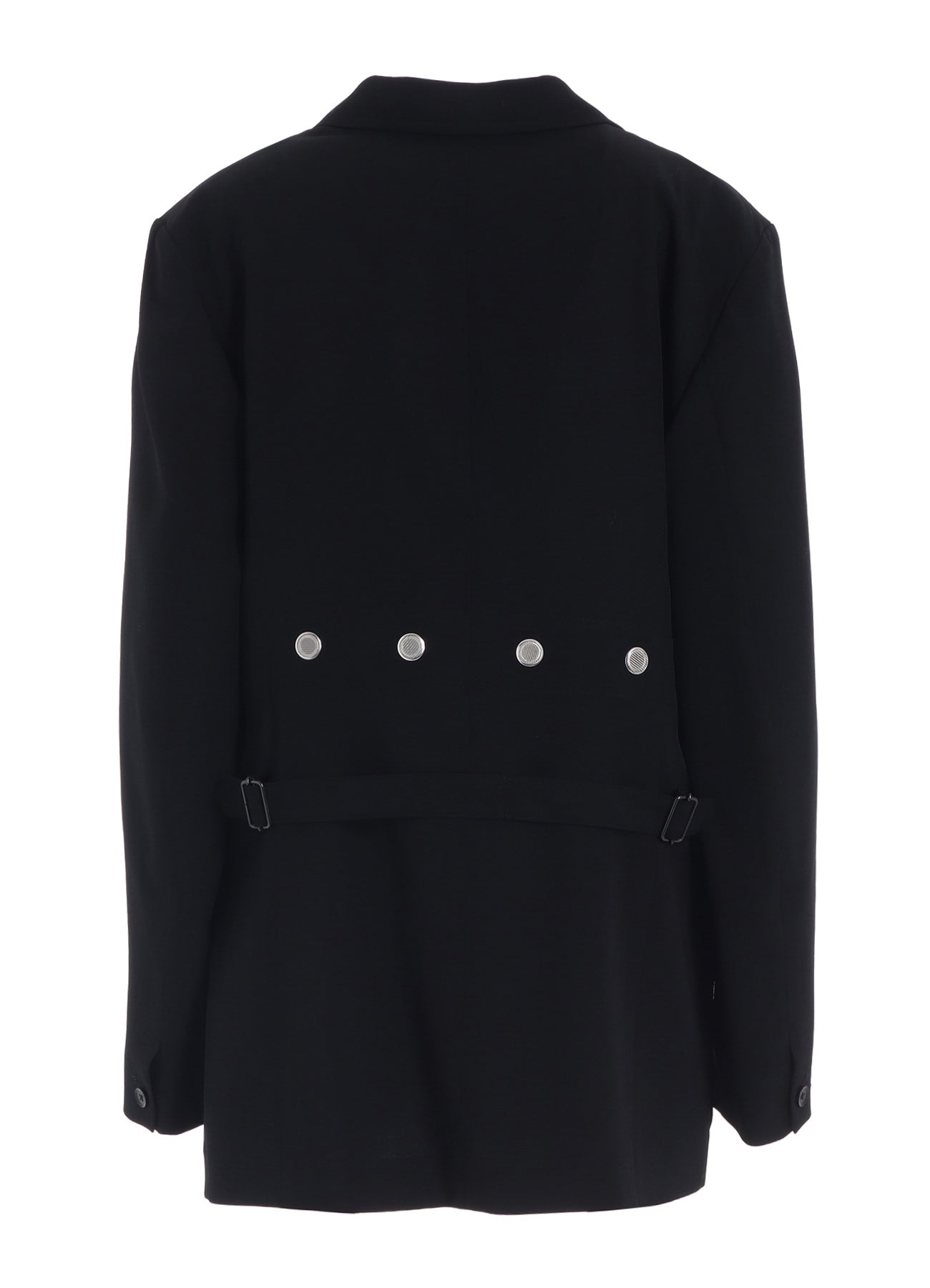 ジャケット・アウター Y's Long jacket wool Gabardine Black 3 WOOL GABARDINE JACKET WITH EYELETS AND BACK BELT – THE SHOP YOHJI