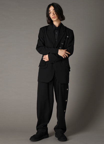 WOOL GABARDINE JACKET WITH EYELETS