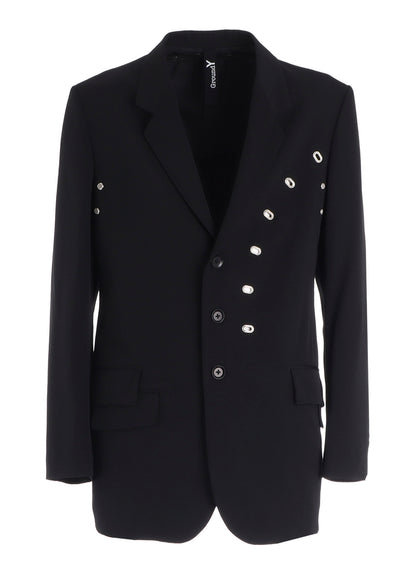 WOOL GABARDINE JACKET WITH EYELETS