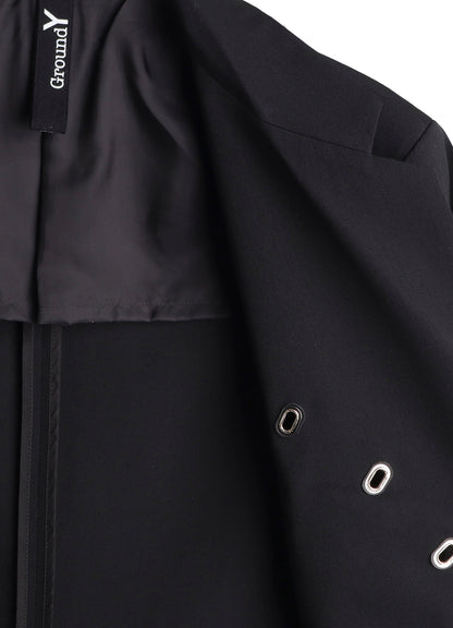 WOOL GABARDINE JACKET WITH EYELETS