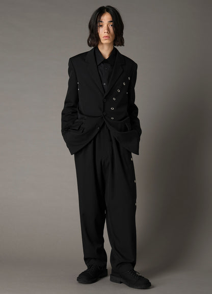 WOOL GABARDINE JACKET WITH EYELETS