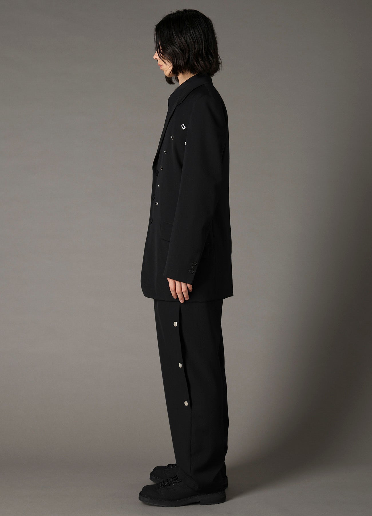 WOOL GABARDINE JACKET WITH EYELETS