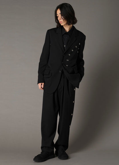 WOOL GABARDINE JACKET WITH EYELETS