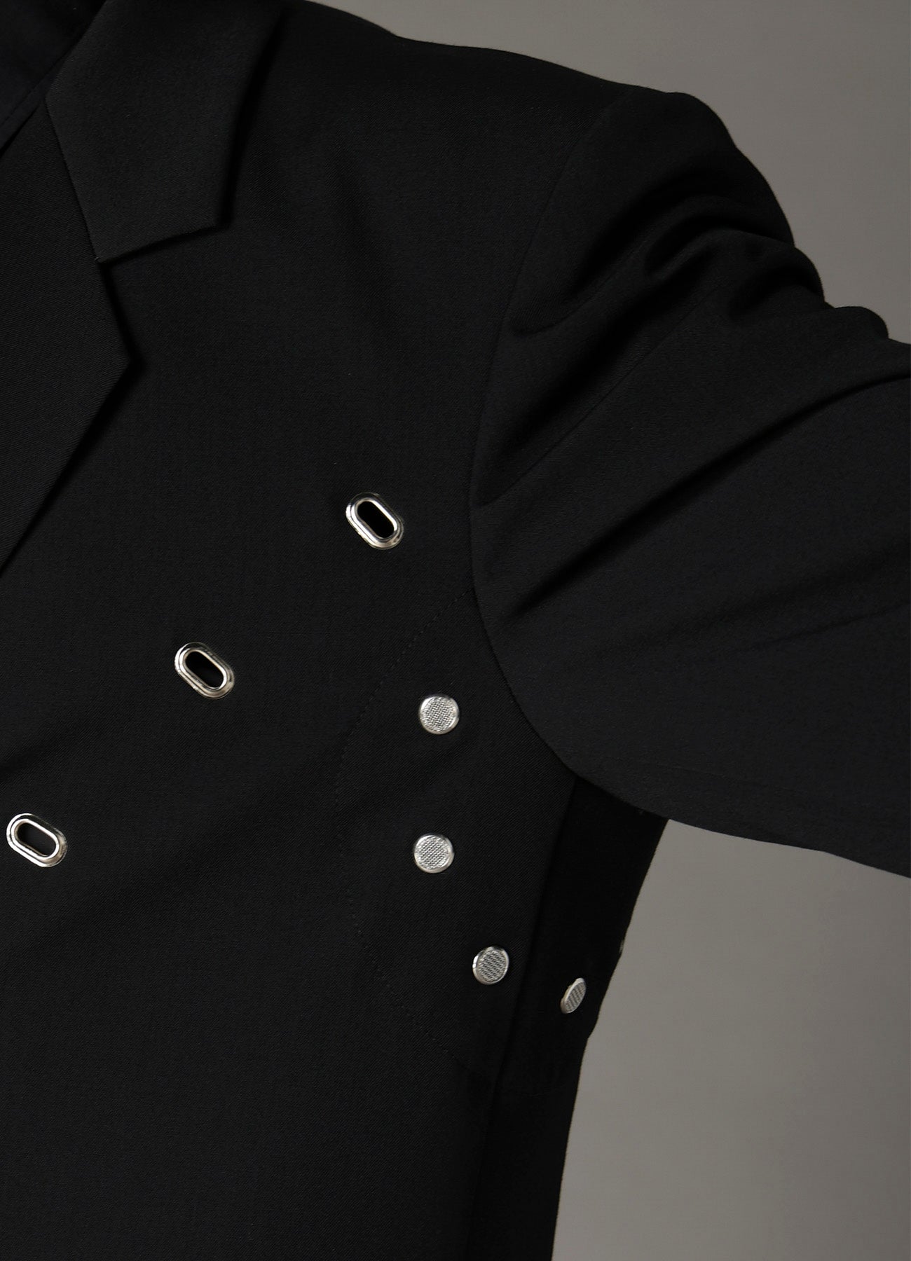 WOOL GABARDINE JACKET WITH EYELETS