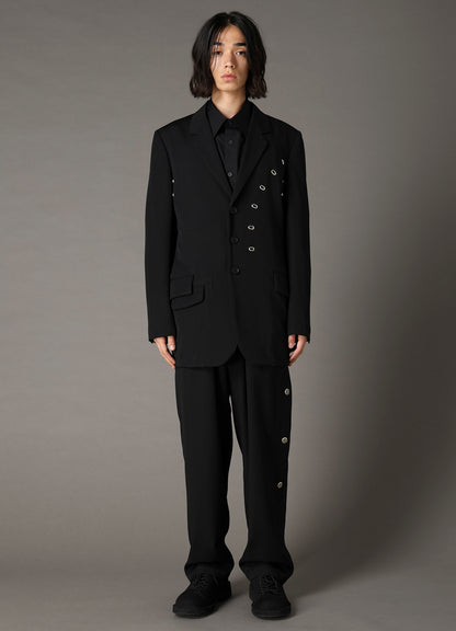 WOOL GABARDINE JACKET WITH EYELETS