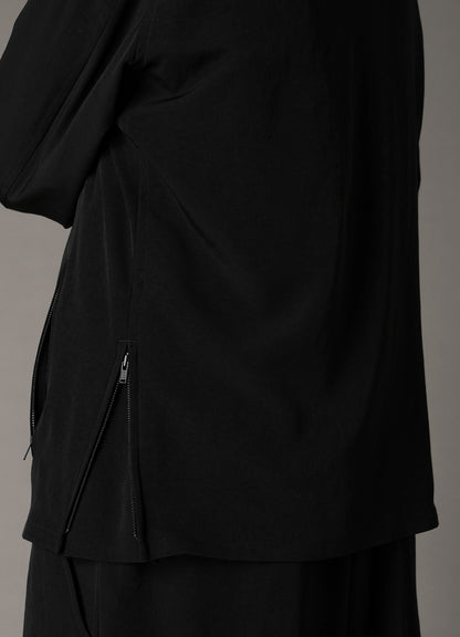 CREPE de CHINE ZIPPER SLIM FIT JACKET