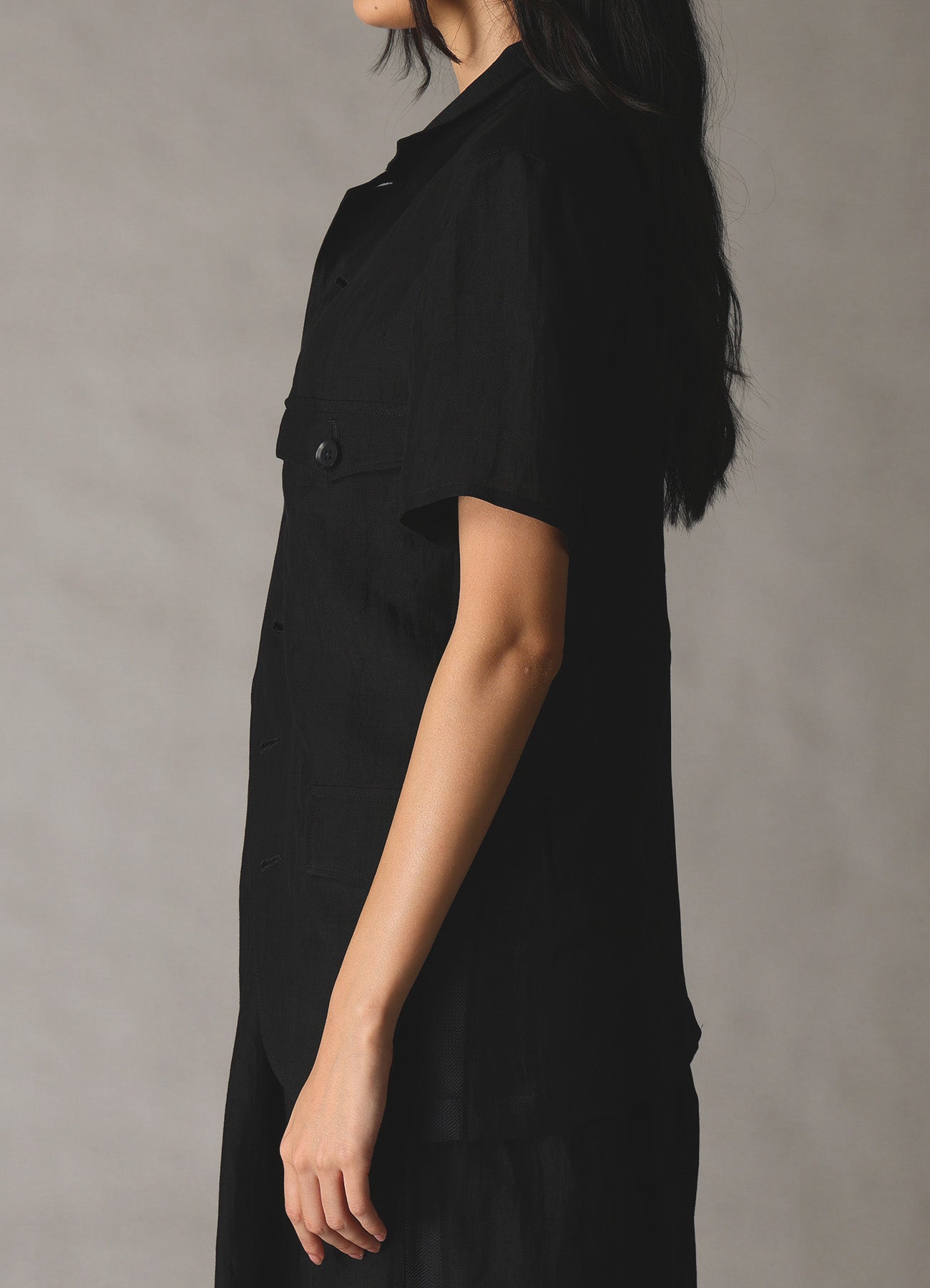 CUPRO/LINEN GABARDINE WOMEN'S SHORT SLEEVE JACKET – THE SHOP YOHJI