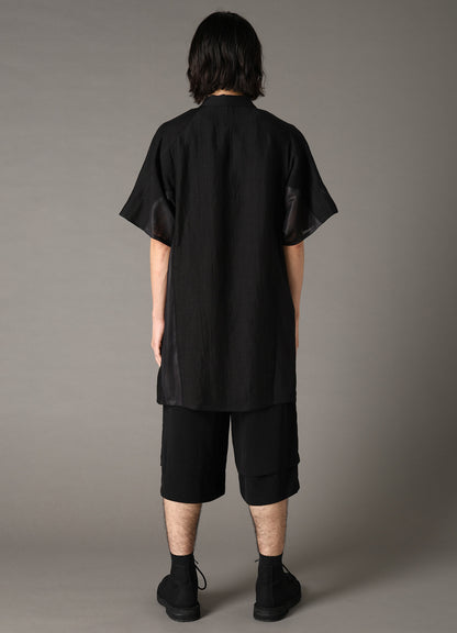 CUPRO/LINEN GABARDINE SHORT SLEEVE SHIRT JACKET