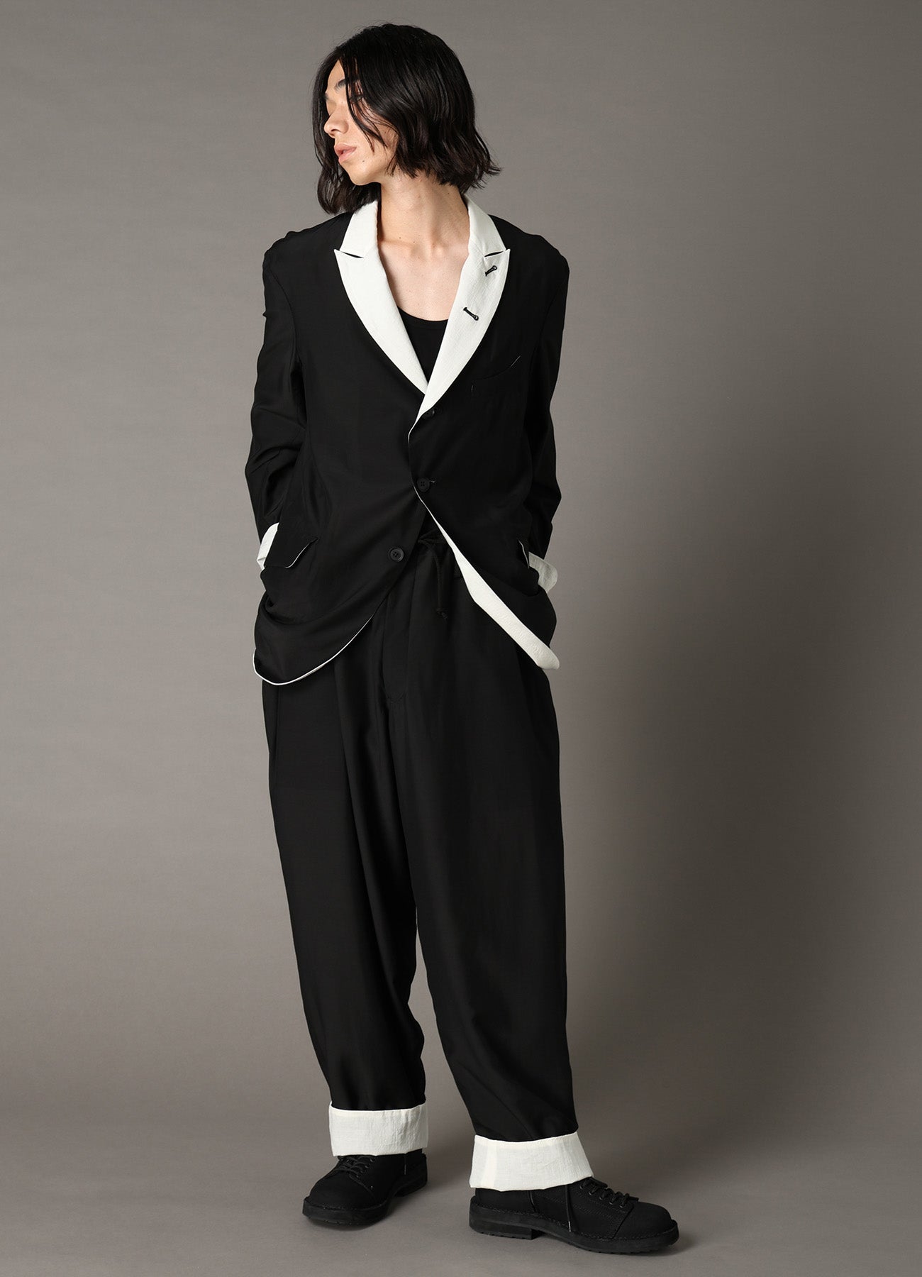 REVERSIBLE PEAKED LAPEL JACKET – THE SHOP YOHJI YAMAMOTO