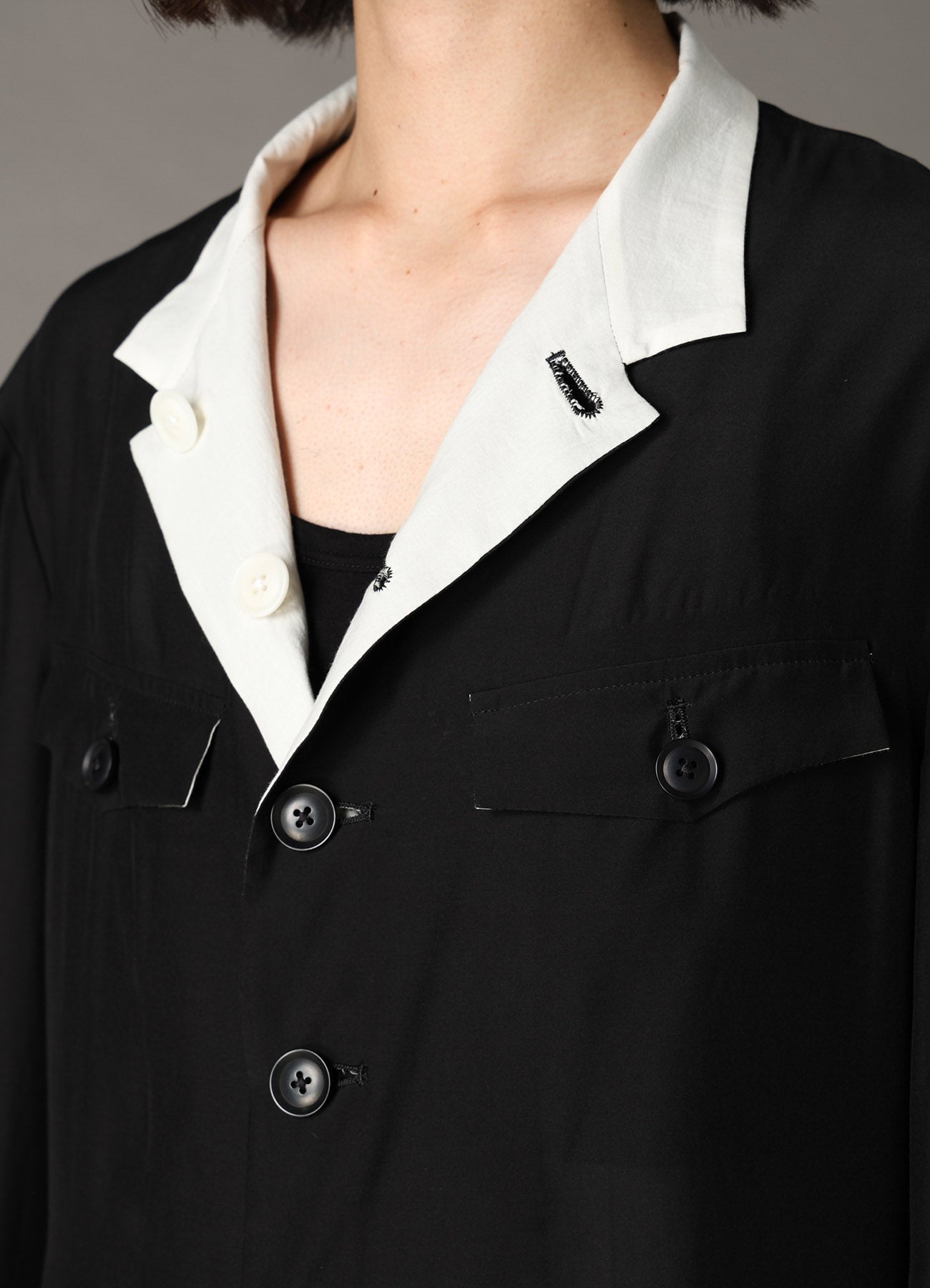 REVERSIBLE STAND COLLAR JACKET – THE SHOP YOHJI YAMAMOTO