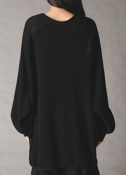 OPEN-END COTTON DOLMAN BIG KNIT