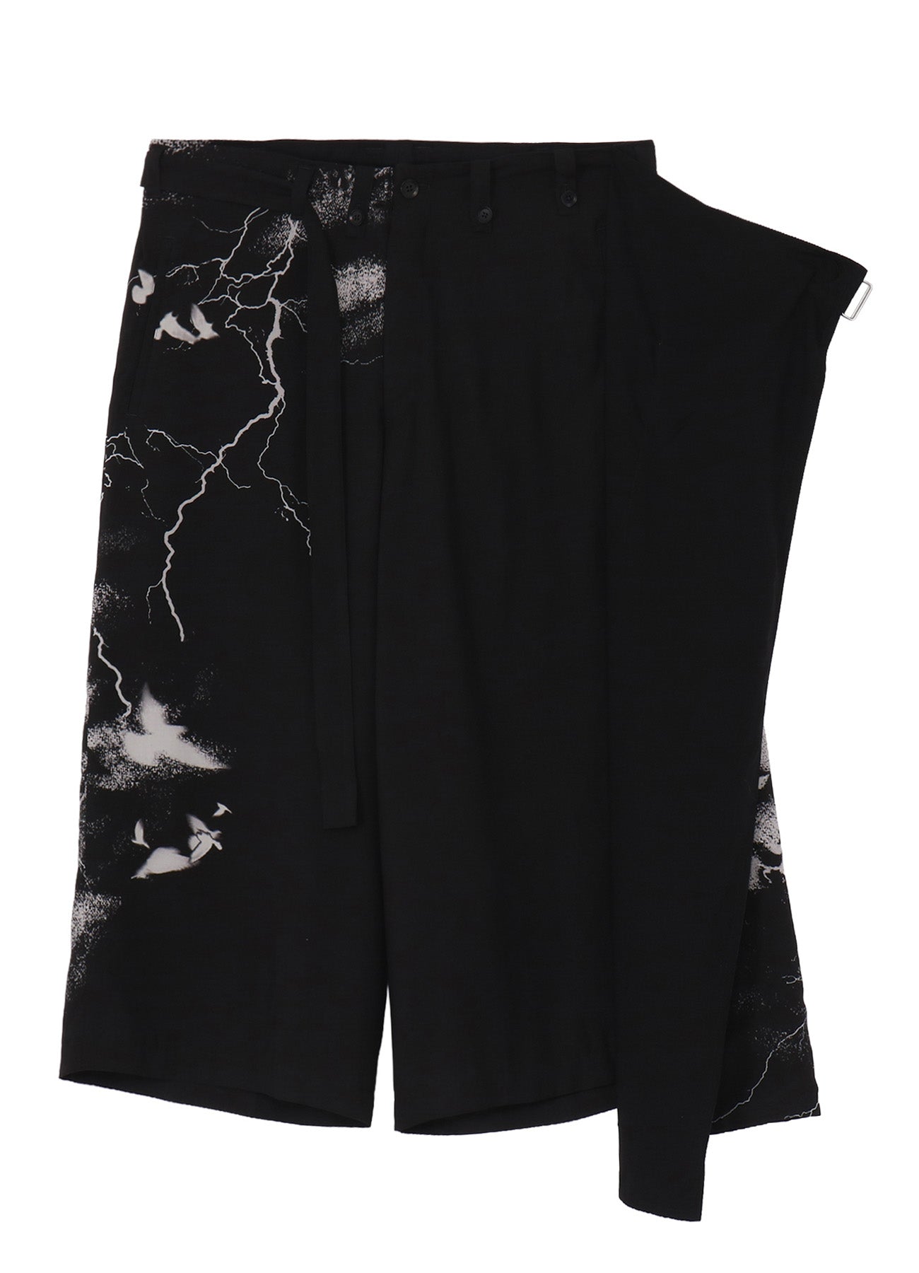 CROW PATTERN WRAP PANTS