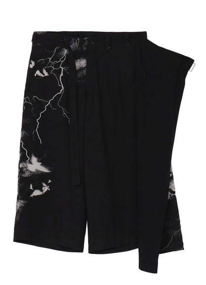 CROW PATTERN WRAP PANTS