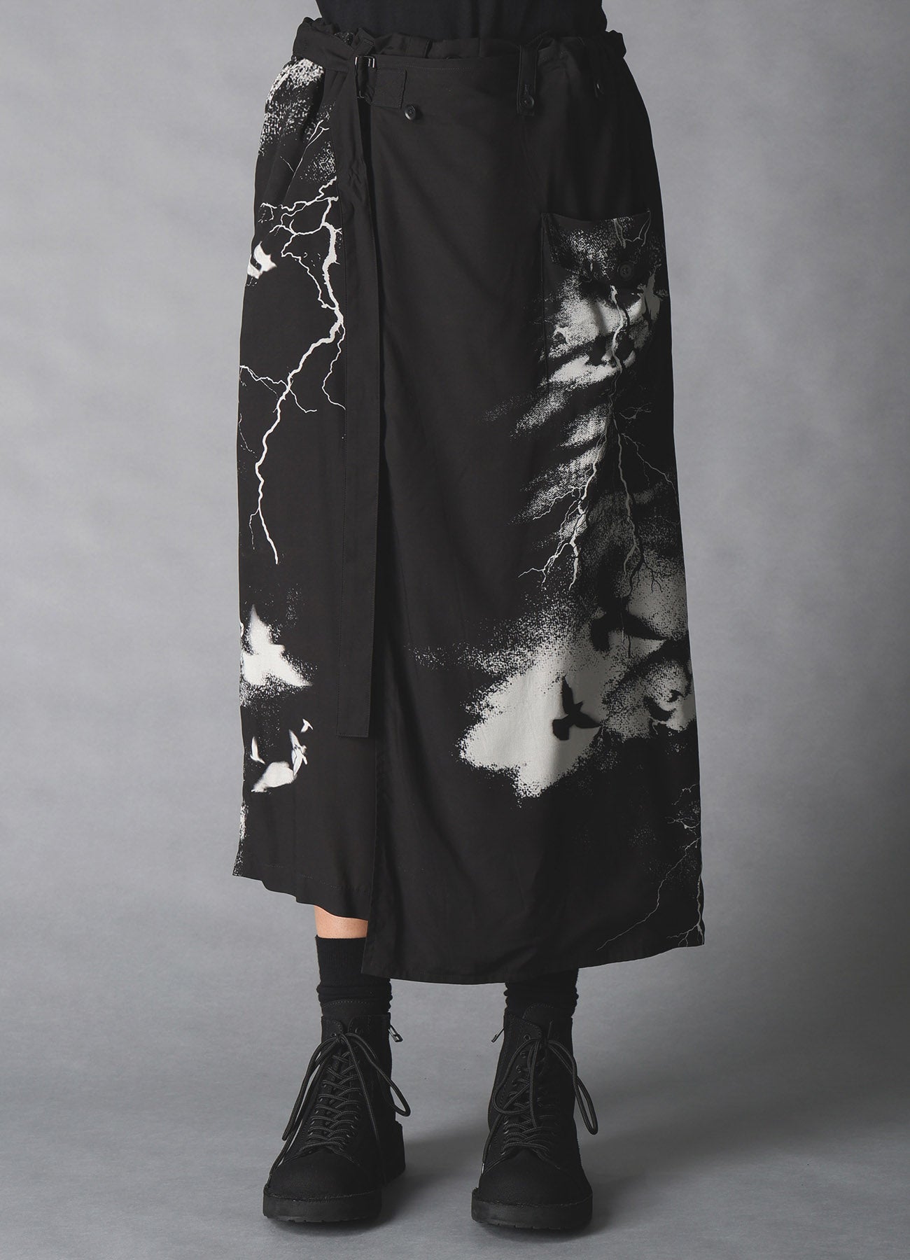 CROW PATTERN WRAP PANTS – THE SHOP YOHJI YAMAMOTO
