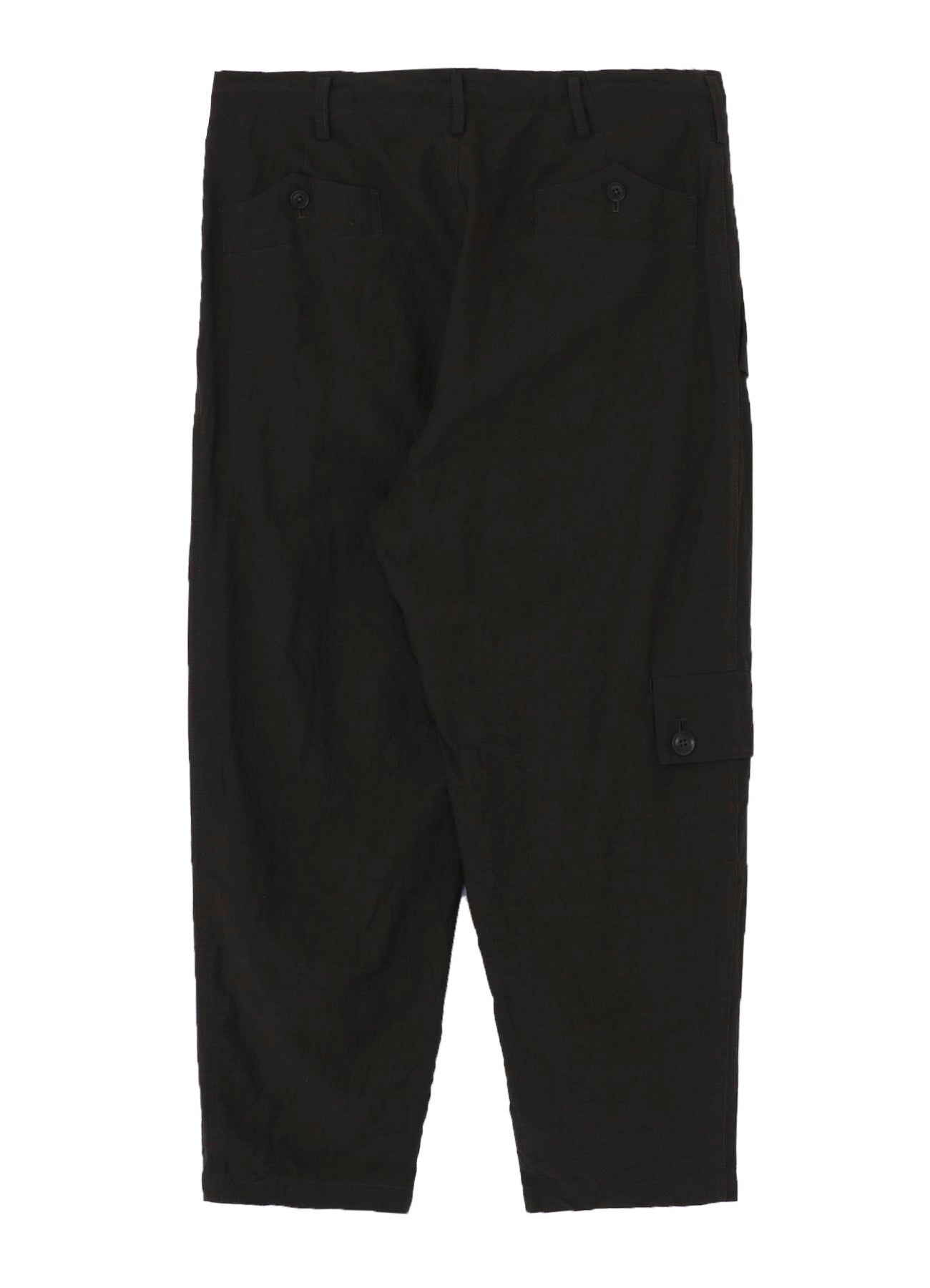 COTTON WOOL FLAX BROAD POCKET SLIM PANTS