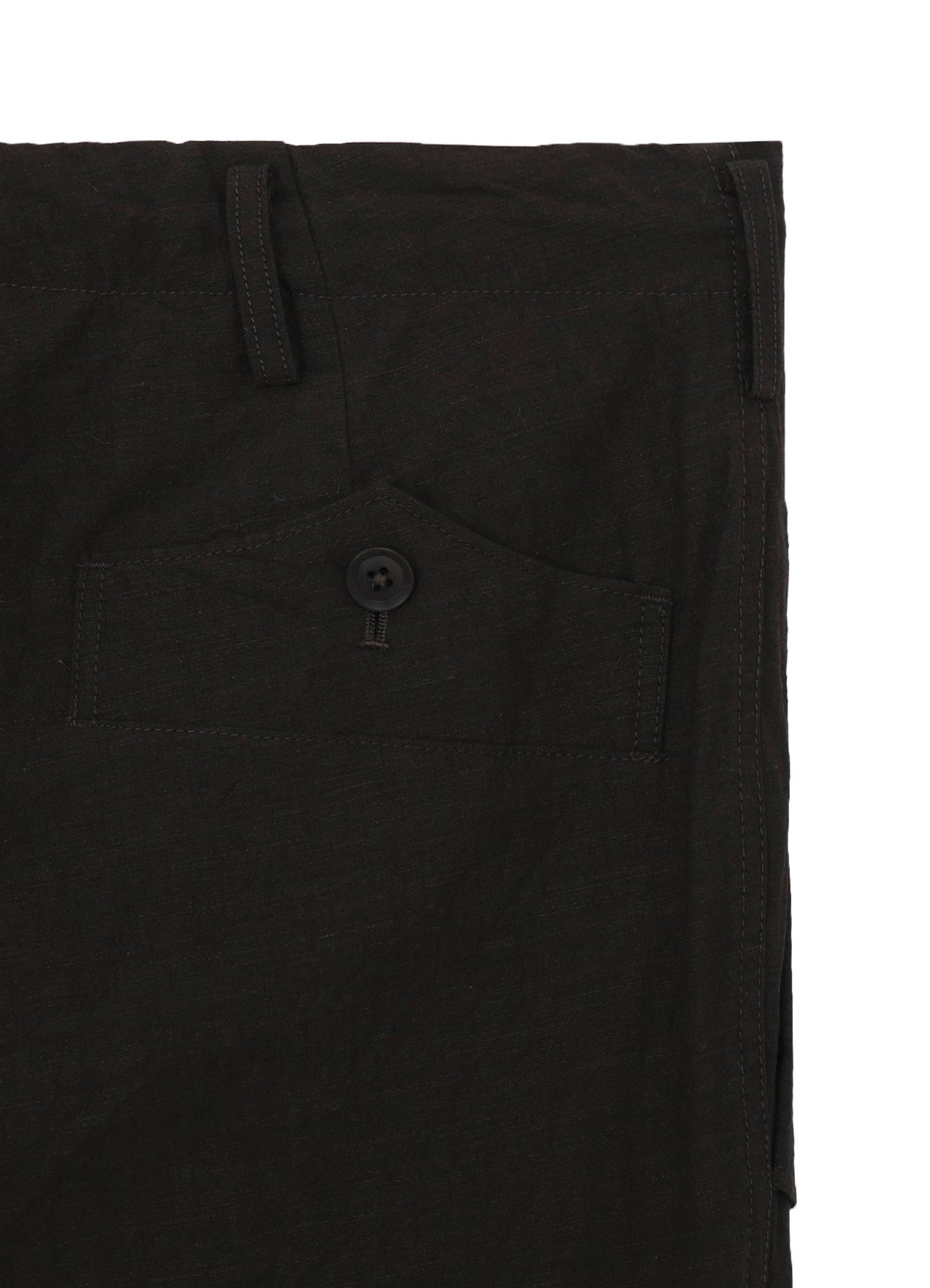 COTTON WOOL FLAX BROAD POCKET SLIM PANTS