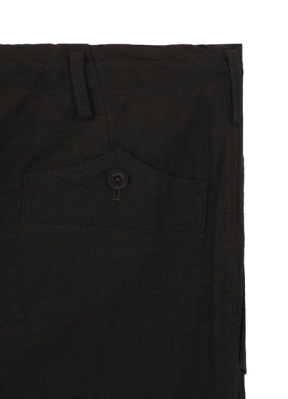 COTTON WOOL FLAX BROAD POCKET SLIM PANTS