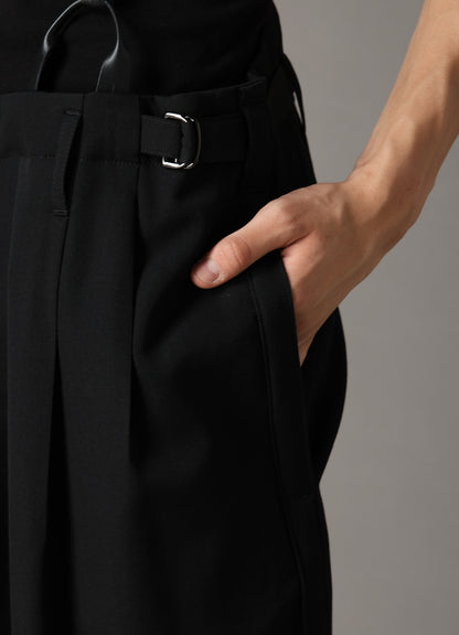 WOOL GABARDINE 2-TUCK PANTS