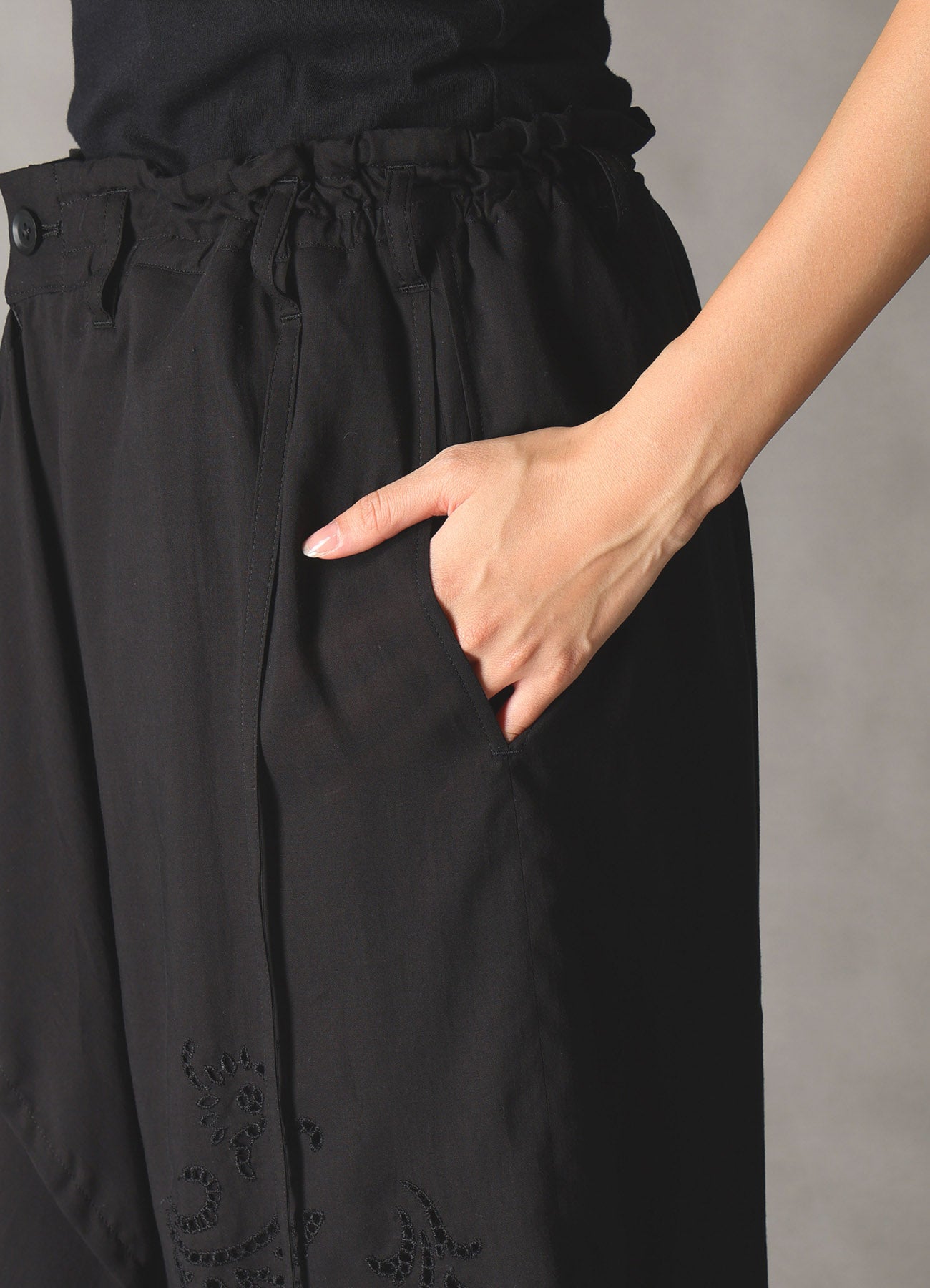 CELLULOSE LAWN BRODERIE 3-WAY SKIRT PANTS