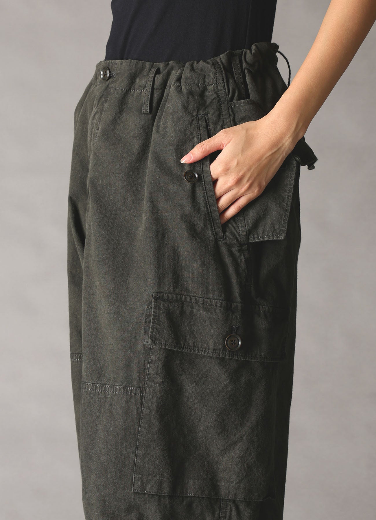 COTTON RIP PRODUCT PIGMENT DYED TAPERED CARGO PANTS