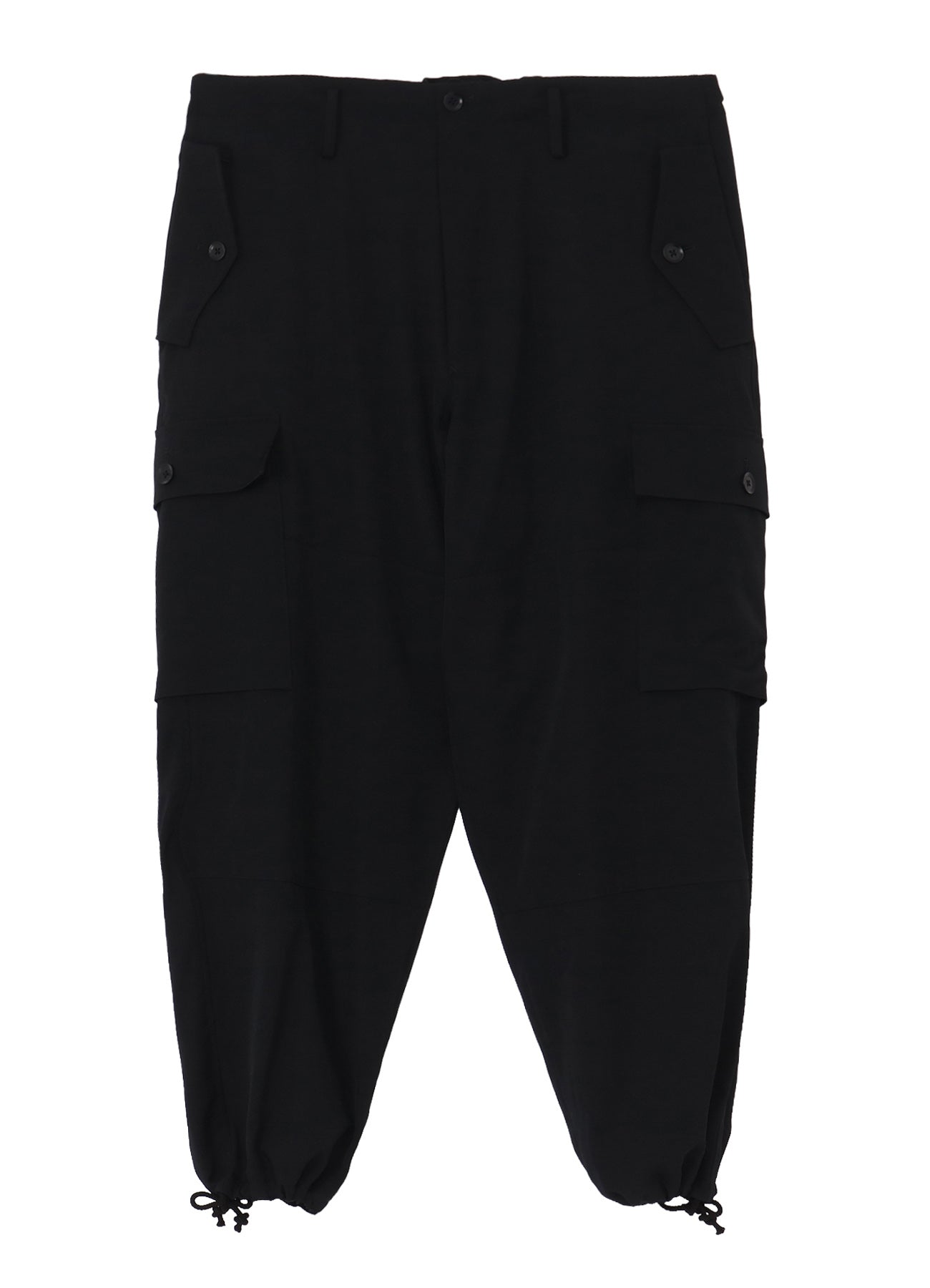 WOOL GABARDINE TAPERED CARGO PANTS