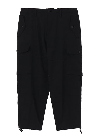 WOOL GABARDINE TAPERED CARGO PANTS