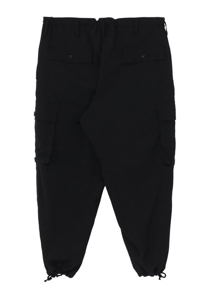 WOOL GABARDINE TAPERED CARGO PANTS