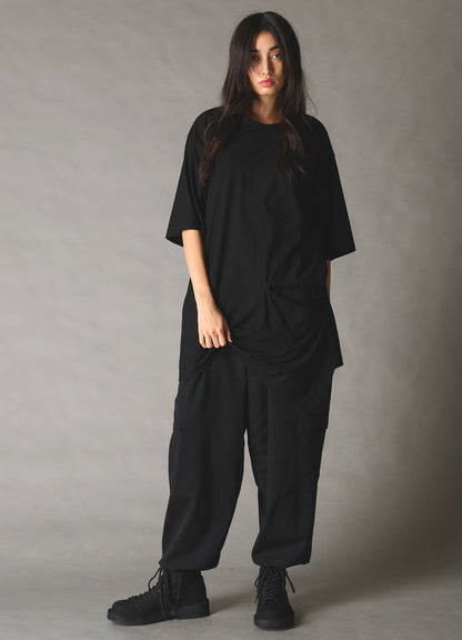 WOOL GABARDINE TAPERED CARGO PANTS