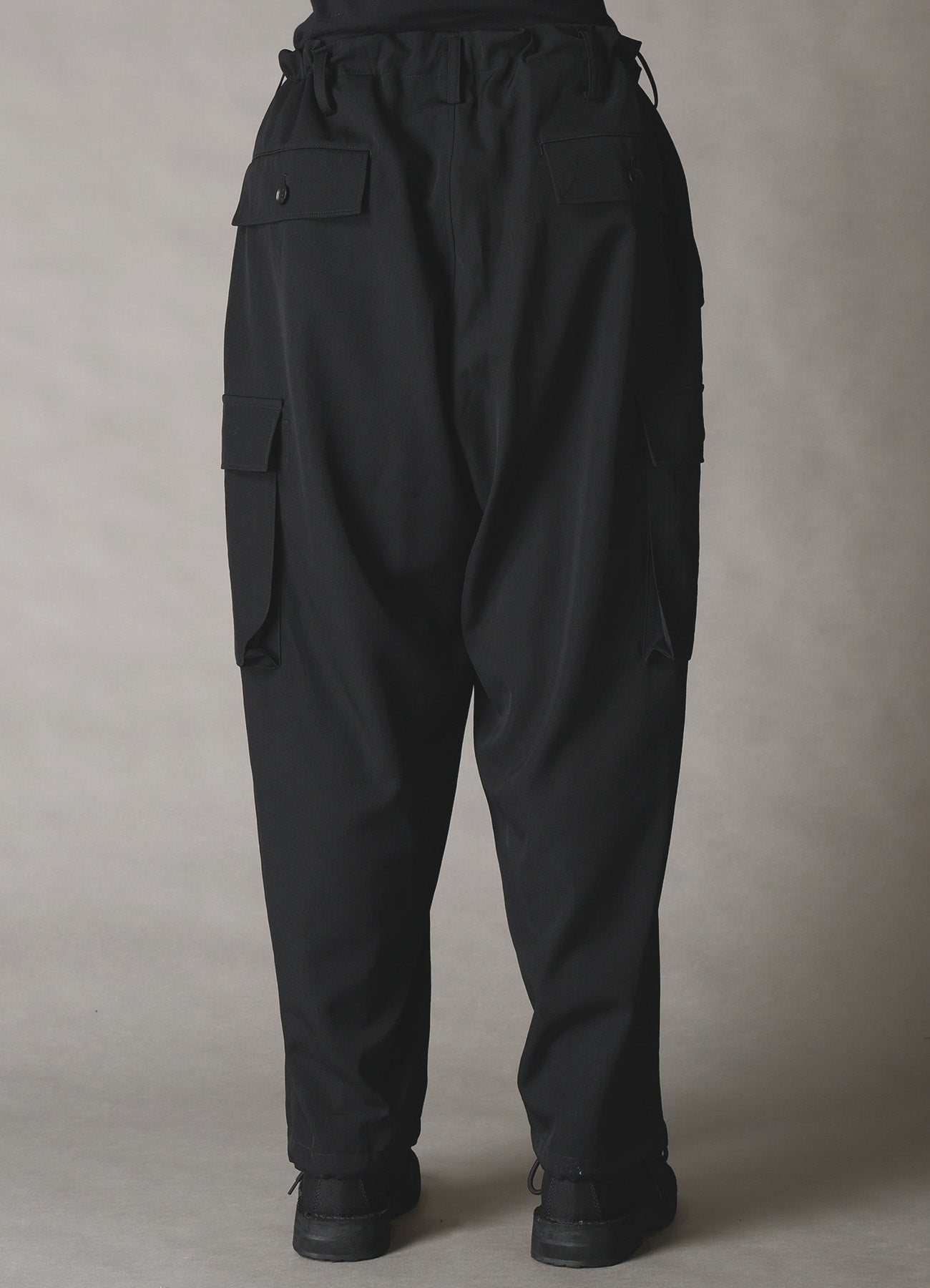 WOOL GABARDINE TAPERED CARGO PANTS – THE SHOP YOHJI YAMAMOTO