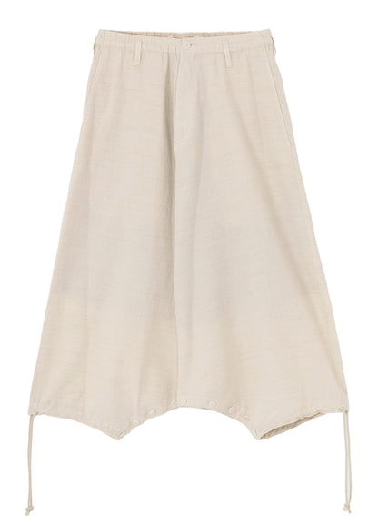 COTTON WOOL FLAX BROAD INSEAM BUTTON SAROUEL PANTS