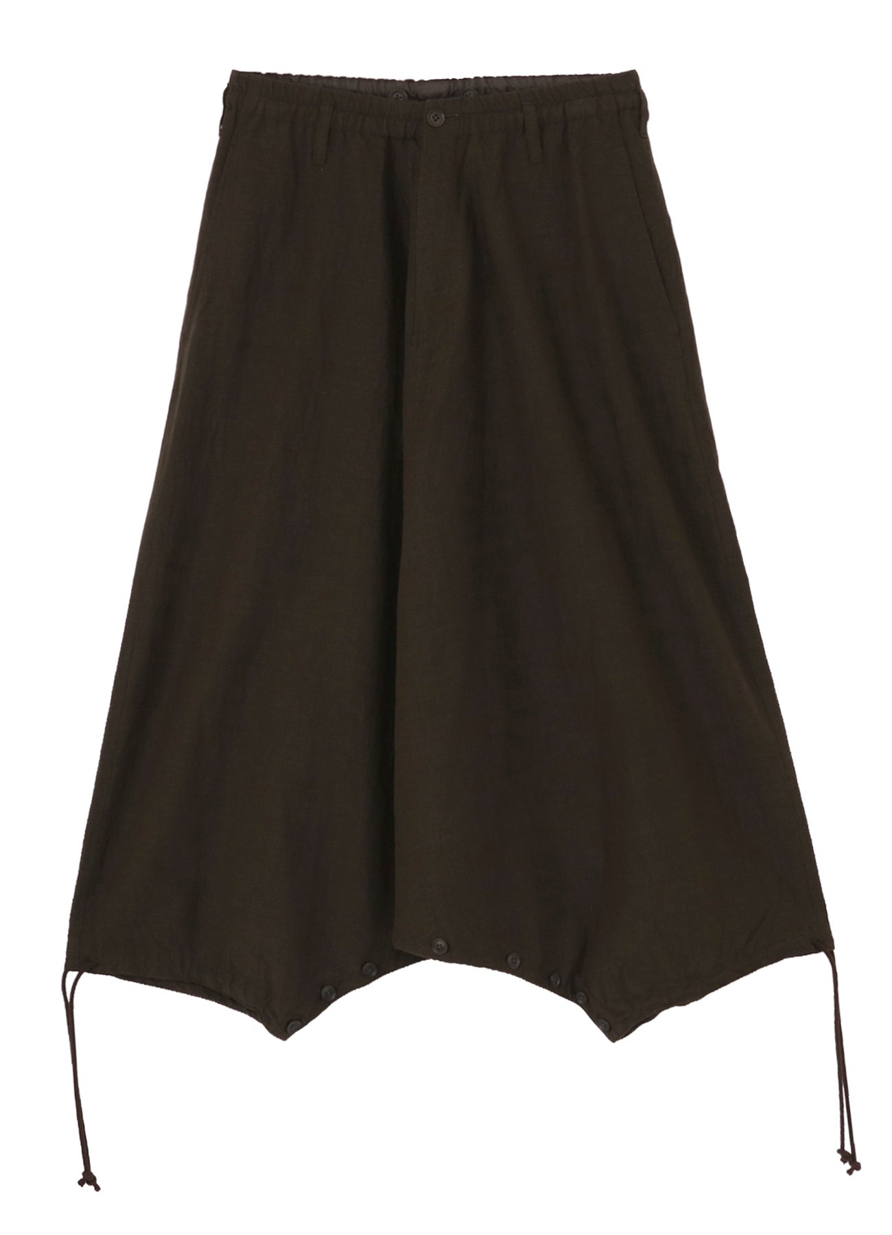 COTTON WOOL FLAX BROAD INSEAM BUTTON SAROUEL PANTS – THE SHOP