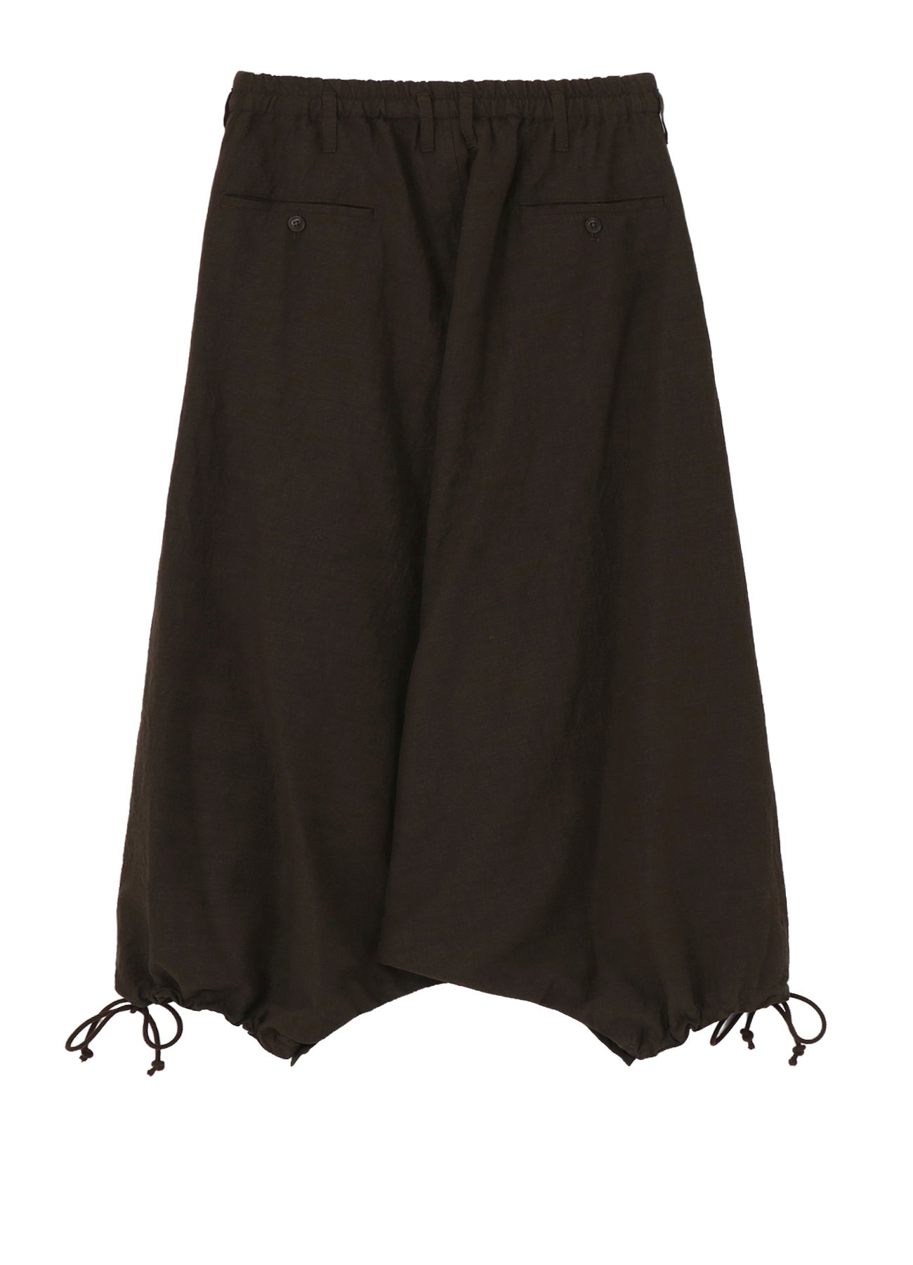 COTTON WOOL FLAX BROAD INSEAM BUTTON SAROUEL PANTS