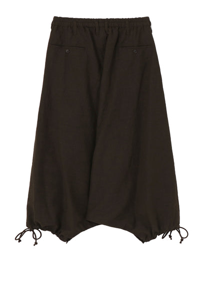 COTTON WOOL FLAX BROAD INSEAM BUTTON SAROUEL PANTS