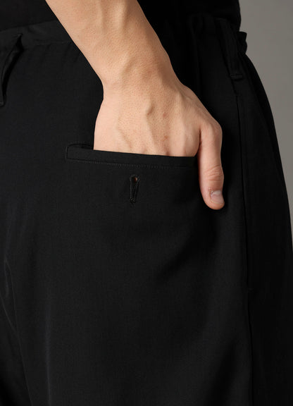 WOOL GABARDINE DRAWSTRING PANTS WITH EYELETS