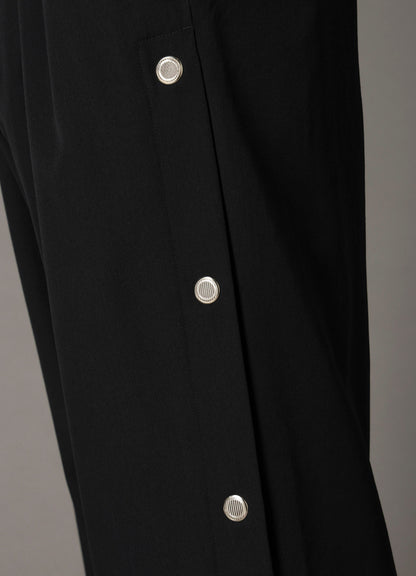 WOOL GABARDINE DRAWSTRING PANTS WITH EYELETS