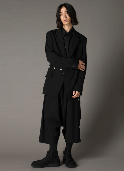 WOOL GABARDINE SAROUEL PANTS WITH EYELETS