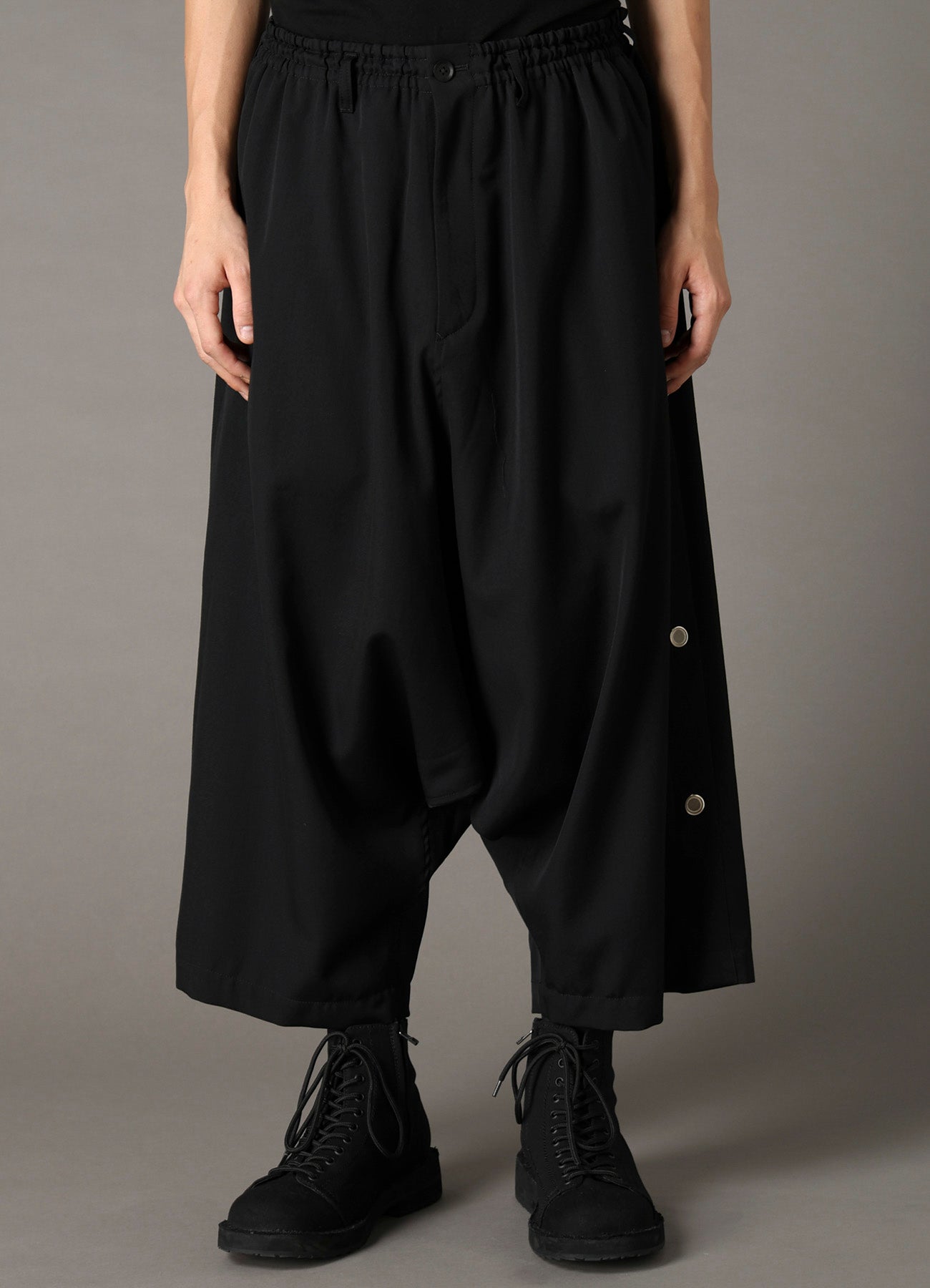 WOOL GABARDINE SAROUEL PANTS WITH EYELETS – THE SHOP YOHJI YAMAMOTO