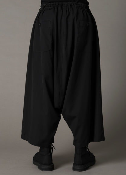 WOOL GABARDINE SAROUEL PANTS WITH EYELETS