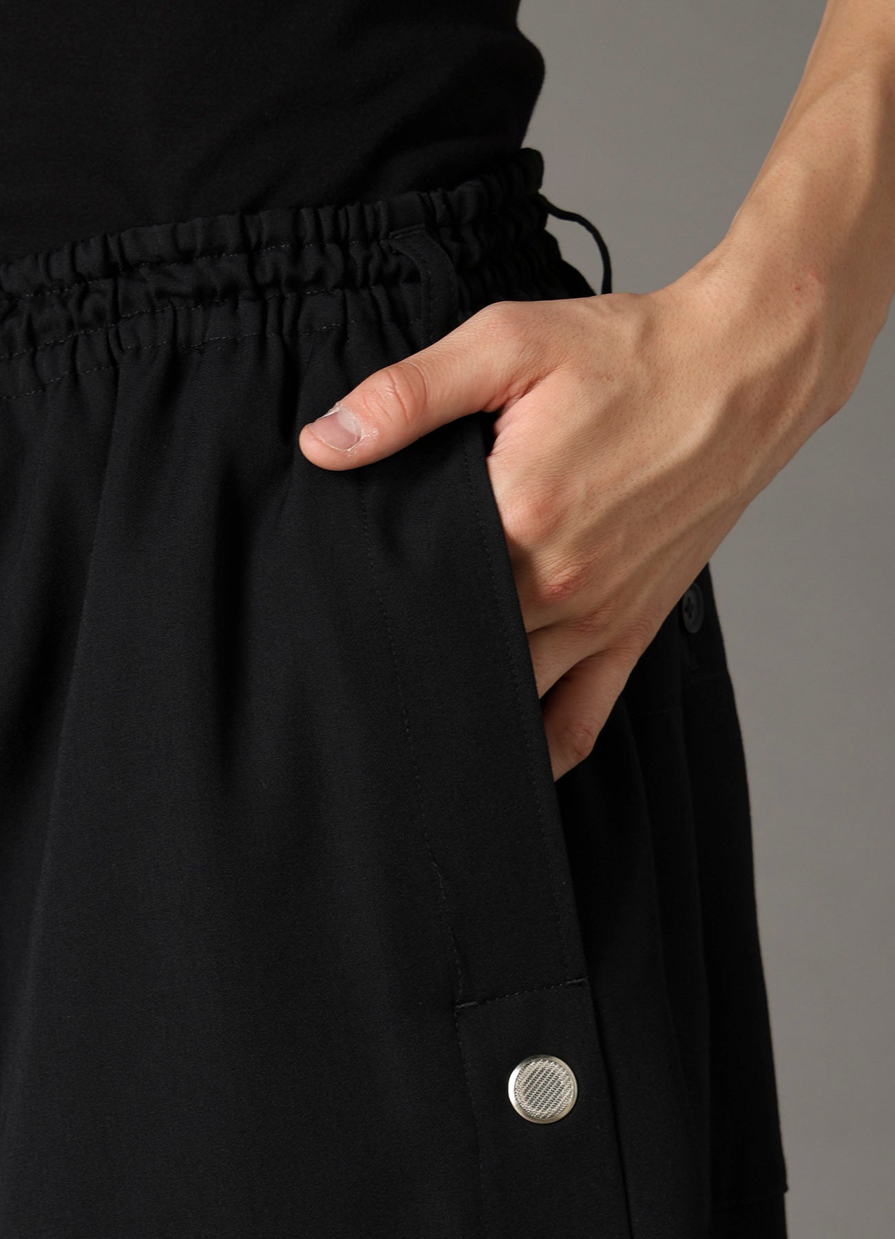 WOOL GABARDINE SAROUEL PANTS WITH EYELETS