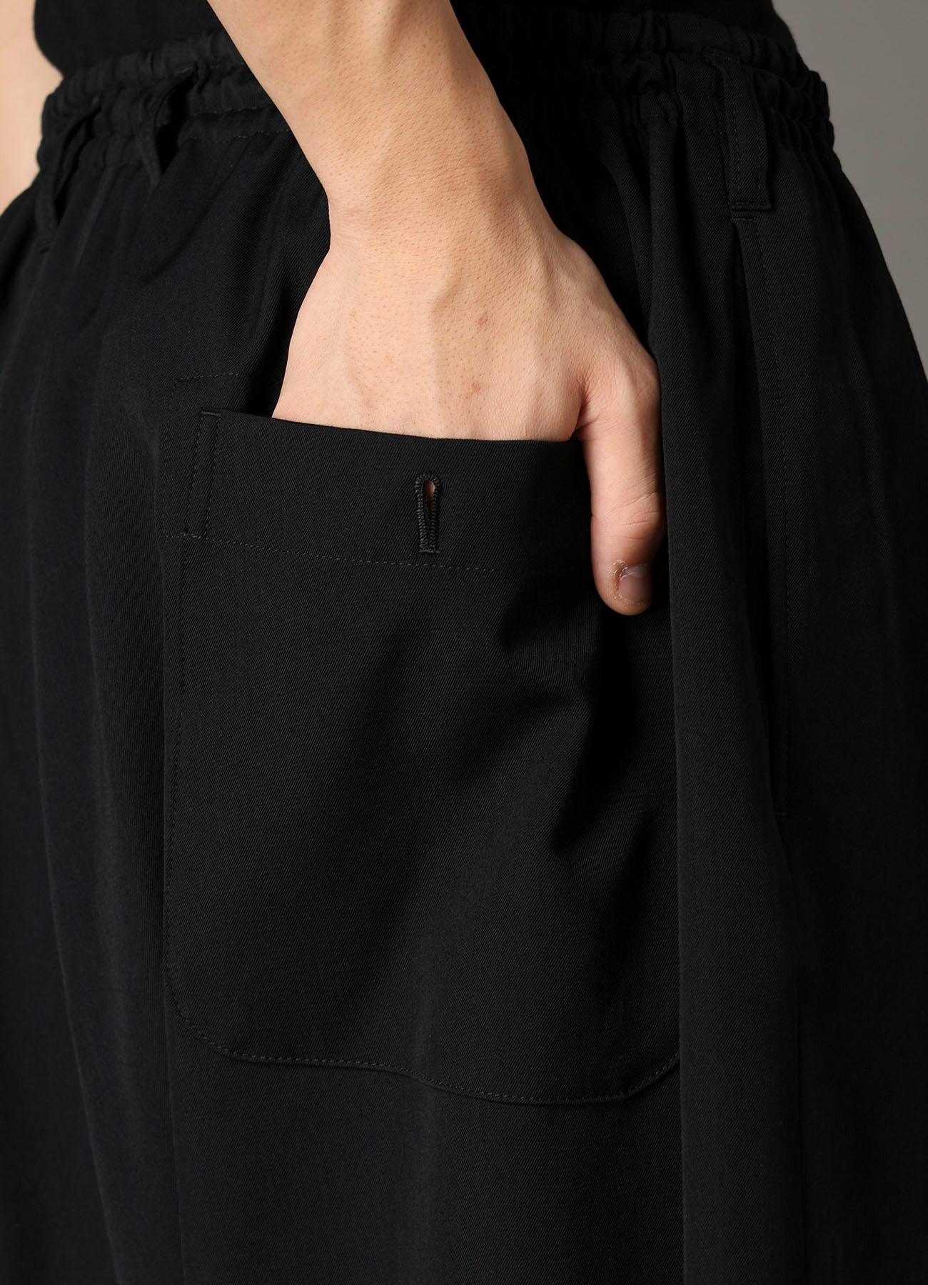 WOOL GABARDINE SAROUEL PANTS WITH EYELETS – THE SHOP YOHJI YAMAMOTO