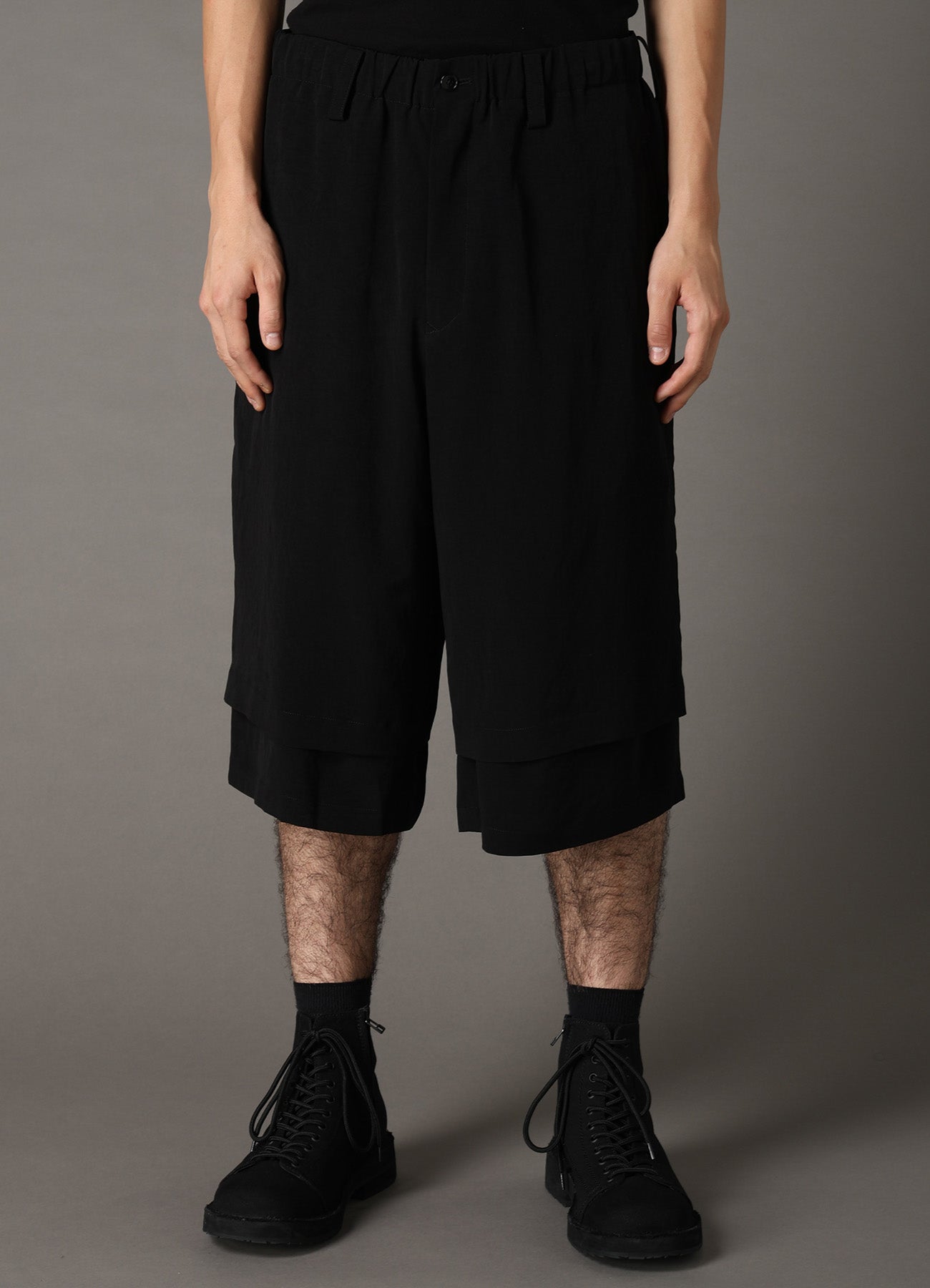 CREPE de CHINE DOUBLE LAYER HALF PANTS