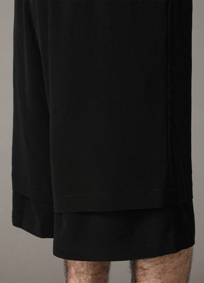 CREPE de CHINE DOUBLE LAYER HALF PANTS