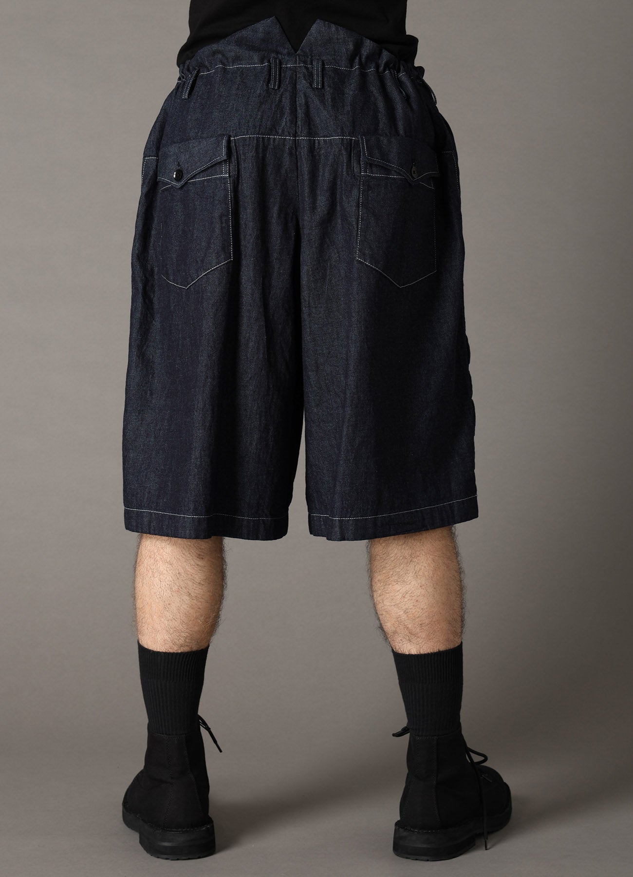 8oz SLUB DENIM SIDE BUTTON SHORT PANTS – THE SHOP YOHJI YAMAMOTO